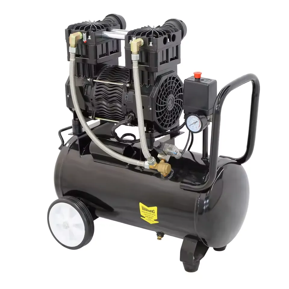 便携式风冷气泵（120V/60Hz），配备小型活塞式压缩机及电机核心组件。