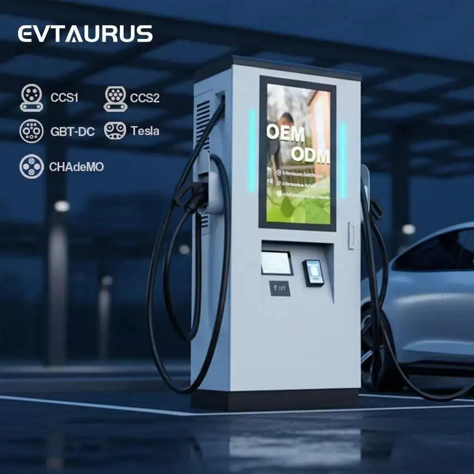 Hot-selling EU standard 120KW DC energy vehicle new commercial fast charging universal pile with dual landing guns